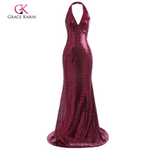 Grace Karin Stunning Sequined Floor-Length Halter Robe de soirée à robe de soirée à billes à col en V 7 Taille US 4 ~ 16 GK001129-1